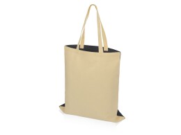 Разное Сумка для шопинга Twin двухцветная из хлопка, 180 г/м2, черный/натуальный