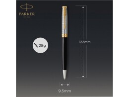 Parker Шариковая ручка Parker Sonnet Premium Refresh BLACK GT, стержень: M, цвет чернил: black , в подарочной упаковке