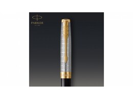 Parker Шариковая ручка Parker Sonnet Premium Refresh BLACK GT, стержень: M, цвет чернил: black , в подарочной упаковке