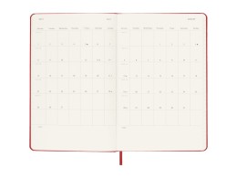 Moleskine Записная книжка 12 месяцев на 2024 год, в твердой обложке, красный, Large, 13х21