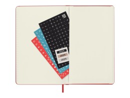 Moleskine Записная книжка 12 месяцев на 2024 год, в твердой обложке, красный, Large, 13х21