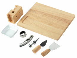 Eat&Bite Набор Save time для сыра и вина со съемной подставкой, натуральный, серебристый