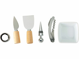 Eat&Bite Набор Save time для сыра и вина со съемной подставкой, натуральный, серебристый