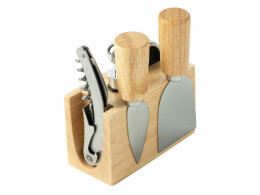 Eat&Bite Набор Save time для сыра и вина со съемной подставкой, натуральный, серебристый