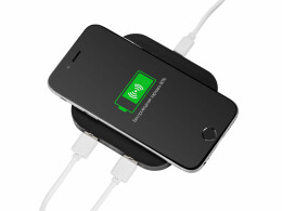 Разное USB-хаб с беспроводной зарядкой «Tile», черный