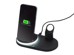 Evolt Складная зарядная станция с беспроводной зарядкой «Flashport», 15 Вт, черный