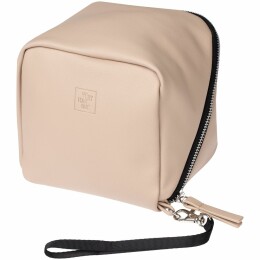 Very Marque Дорожная косметичка Cubo, бежевая с логотипом