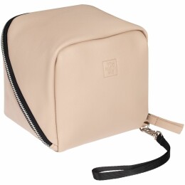 Very Marque Дорожная косметичка Cubo, бежевая с логотипом