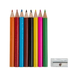 Happy gifts Набор цветных карандашей (8шт) с точилкой MIGAL в чехле, синий, 4,5х10х4 см, дерево, полиэстер