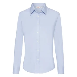 Textile Рубашка "Lady-Fit Long Sleeve Oxford Shirt", светло-голубой_L, 70% х/б, 30% п/э, 135 г/м2
