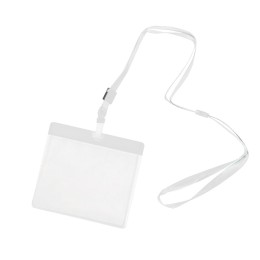 Happy gifts Ланъярд с держателем для бейджа; белый; 11,2х48,5х0,5 см; полиэстер, пластик; тампопечать, шелкограф