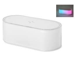 Evolt Ночник с беспроводной зарядкой и RGB подсветкой "Miracle", 15 Вт, белый
