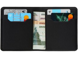 Разное Картхолдер с отделением для бумажных денег "Favor", черный