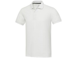 Elevate Emerald поло унисекс с коротким рукавом из переработанных материалов Aware™. - Белый