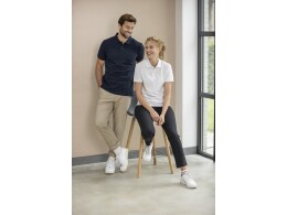 Elevate Emerald поло унисекс с коротким рукавом из переработанных материалов Aware™. - Белый