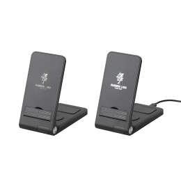 mid-oceangift Складная беспроводная (15W) зарядная станция "Clap" с подсветкой логотипа и подставкой для смартфона