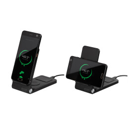 mid-oceangift Складная беспроводная (15W) зарядная станция "Clap" с подсветкой логотипа и подставкой для смартфона