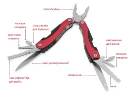 Разное Мультиинструмент-пассатижи "Находка", красный/черный (P)