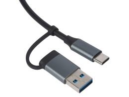 Evolt USB-хаб «Link» с коннектором 2-в-1 USB-C и USB-A, 2.0/3.0, серый