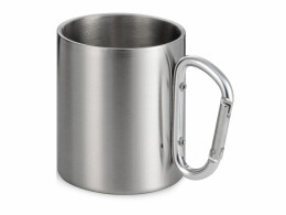 Разное Стальная кружка Elbrus с двойными стенками и ручкой-карабином, 300 мл (глянц), серебристый (P)