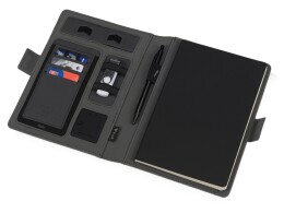Evolt Органайзер с беспроводной зарядкой 5000 mAh "Powernote", темно-серый (P)