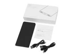 Разное Портативное зарядное устройство с красной подсветкой логотипа «Faros», soft-touch, 4000 mAh