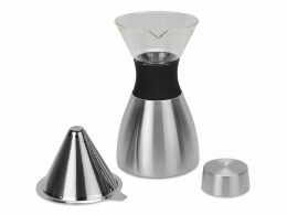 ASOBU Кофеварка POUR OVER, 1000 мл, серебристый/черный