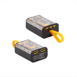 mid-oceangift Зарядное устройство "Shine" 9000 mAh с LED-подсветкой, встроенными кабелями Type-C/Lightning/USB