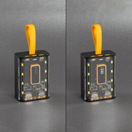 mid-oceangift Зарядное устройство "Shine" 9000 mAh с LED-подсветкой, встроенными кабелями Type-C/Lightning/USB