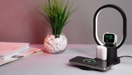 mid-oceangift Настольная беспроводная (15W) зарядная станция "Starship" с лампой