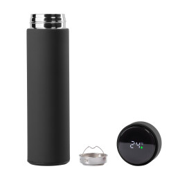SOFTOUCH Термос "Бостон next" 500 мл с индикацией температуры, soft touch, сменная батарейка черный