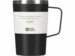 Tour de Grass Стальная кружка с двойными стенками и порошковым покрытием "Tibet", черный