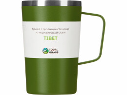 Tour de Grass Стальная кружка с двойными стенками и порошковым покрытием "Tibet", хаки