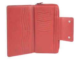 bugatti Кошелёк BUGATTI Vertice, красный, натуральная воловья кожа, 19,2х3х10,5 см