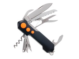Stinger Нож перочинный Stinger, 96 мм, 15 функций, материал рукояти: алюминий, PP (черный/оранжевый)