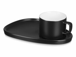 Eat&Bite Чайная пара "Brighton" : блюдце овальное, чашка, коробка, черный