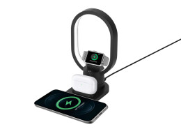 Evolt Беспроводная зарядная станция 4-в-1 "Portal" c лампой, 15 Вт, черный