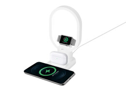 Evolt Беспроводная зарядная станция 4-в-1 "Portal" c лампой, 15 Вт, белый