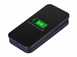 Evolt Внешний беспроводной аккумулятор с подсветкой лого «Astro», 10000 mAh, темно-синий