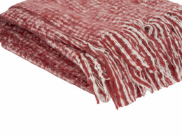Разное Акриловый плед Harp 130x180 см, белый/бордо