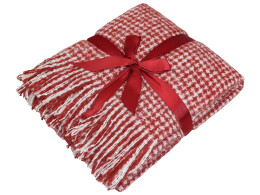 Разное Акриловый плед Harp 130x180 см, белый/бордо