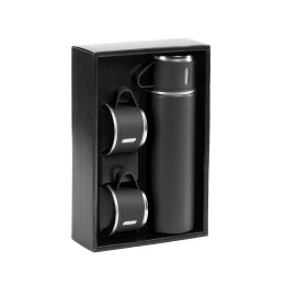 mid-oceangift Набор подарочный "Алтай": термос, 3 кружки, пудра черный