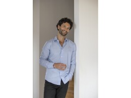 Elevate Cuprite Мужская рубашка с длинным рукавом, изготовленная из натуральных материалов, которые отвечают стандарту GOTS - Светло-синий