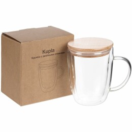Molti Кружка с двойными стенками Kupla с бамбуковой крышкой