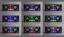 mid-oceangift Bluetooth колонка "Buzz Light" 10Вт (2х5Вт) с разноцветной подсветкой-эквалайзером и прозрачным корпусом