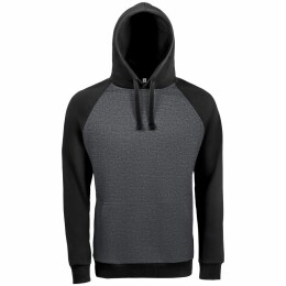 Sol's Толстовка унисекс Seattle, темный меланж с черным