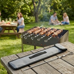 Разное Набор шампуров в чехле Bower, ver.2, серый