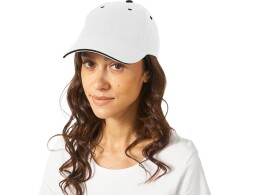 US Basic Бейсболка "New Castle" 6-ти панельная, белый/темно-синий