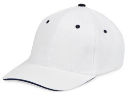 US Basic Бейсболка "New Castle" 6-ти панельная, белый/темно-синий