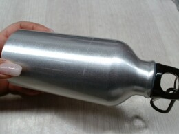 Разное Бутылка "Hip S" с карабином 400мл, серебристый